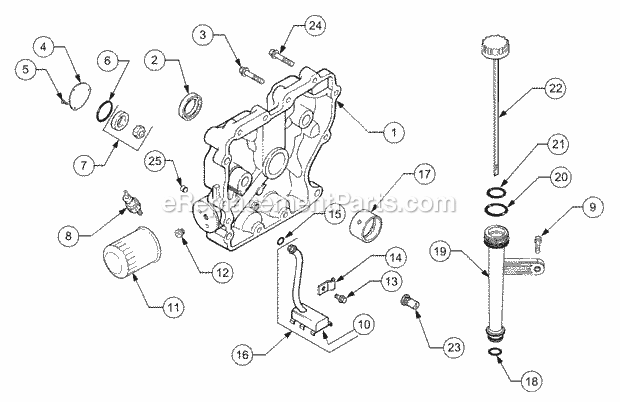 Oil Pan And Lubrication Diagram and Parts List for LT2138 13A-214F710 Cub Cadet Lawn Tractor